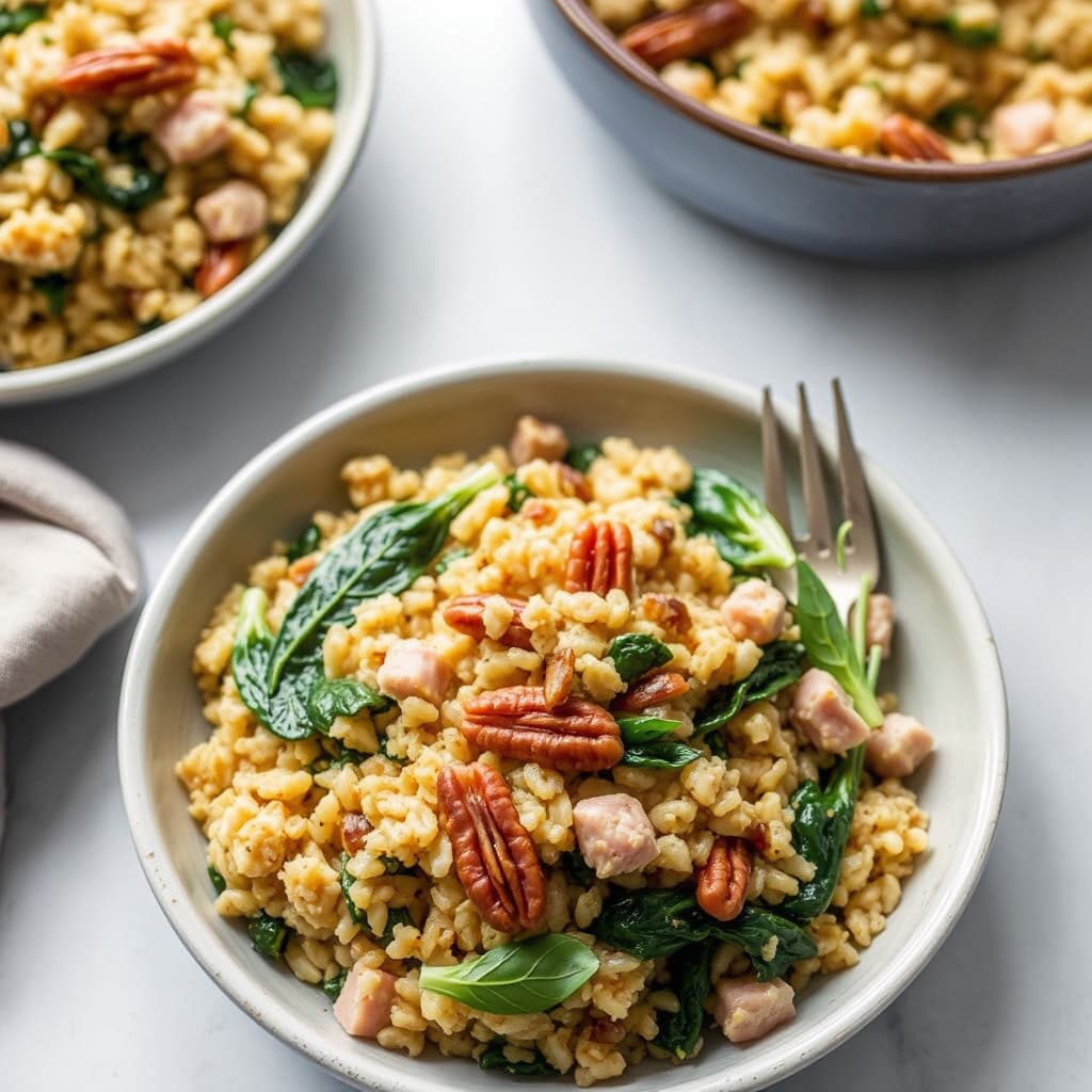 Sørlig rispilafffyll med skinke, pekannøtter og grønnsaker