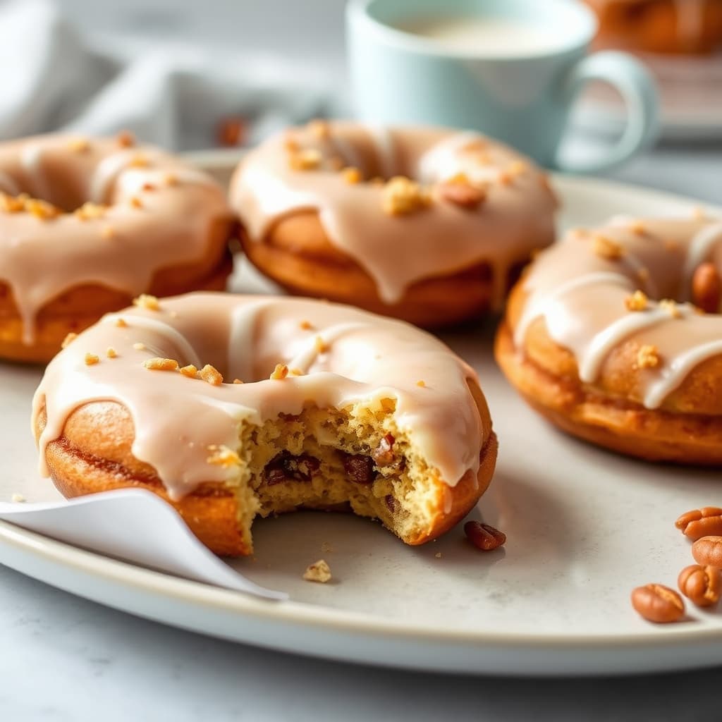 Sørlige buttermilkbourbon praline-glaserte doughnuts