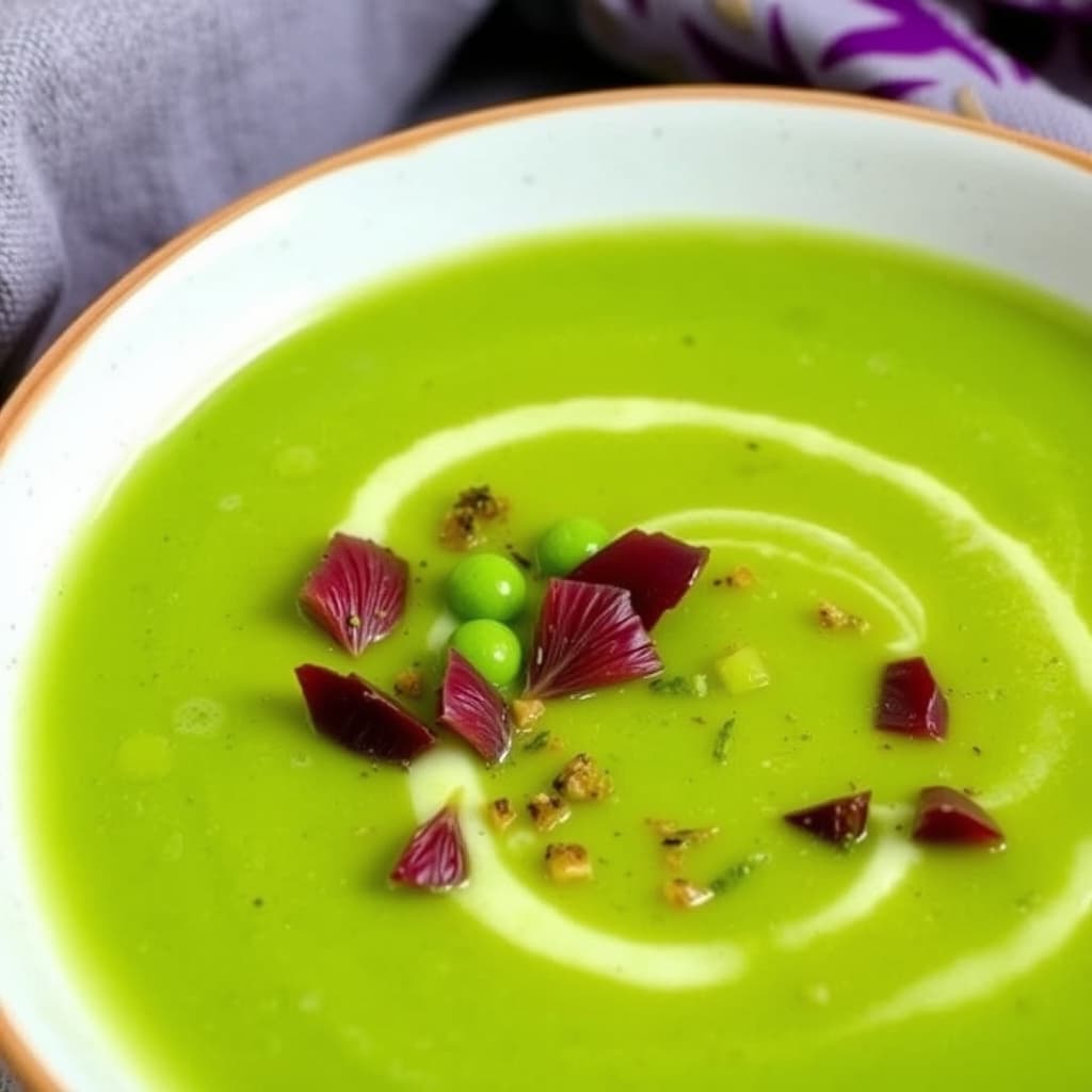 Sorrel-, erte- og purresuppe