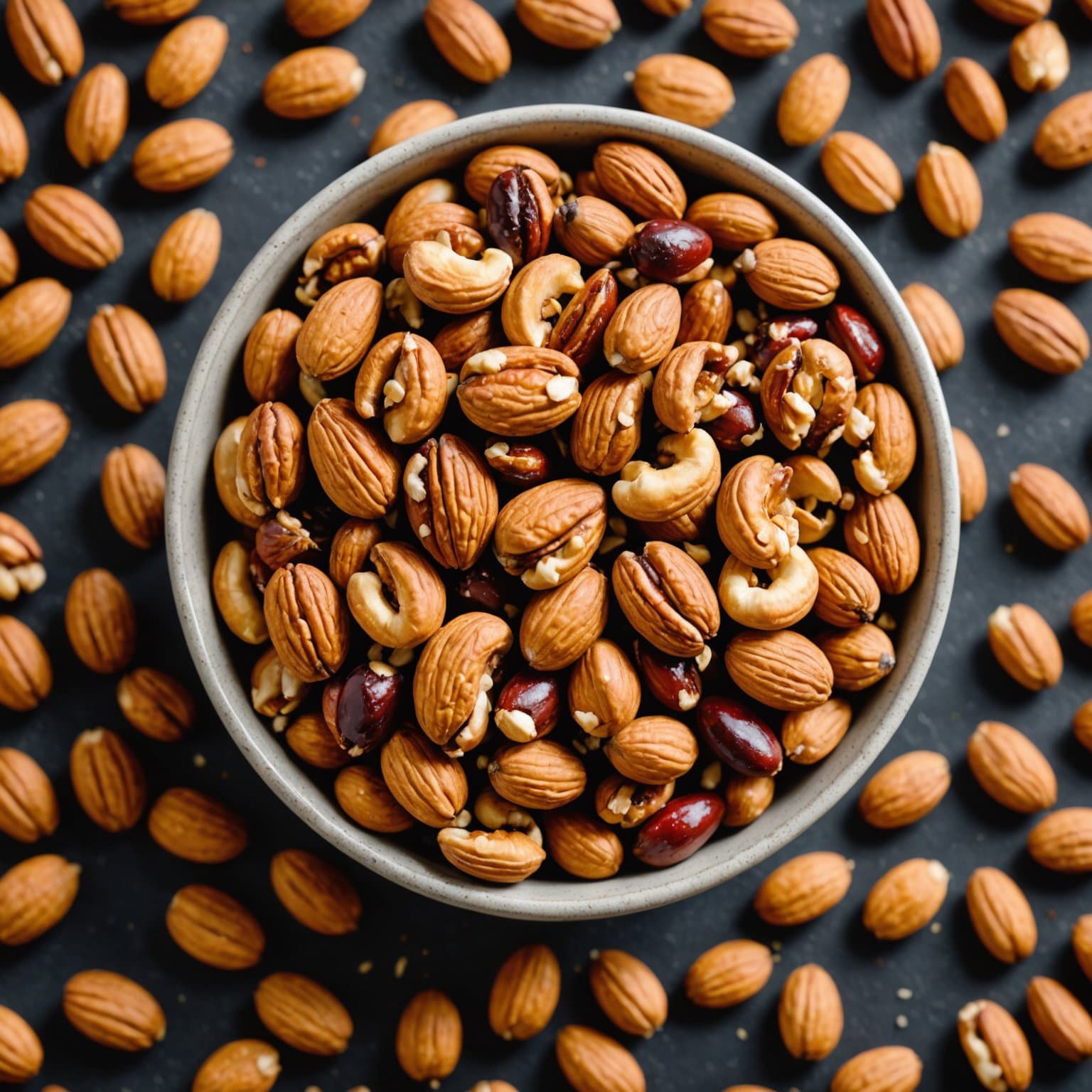 Søt- og krydret blandede nøtter