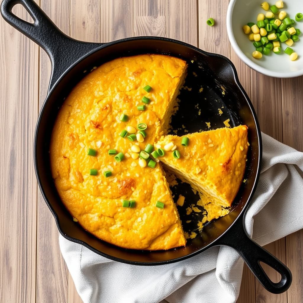 Søt stekepannebrød med mais