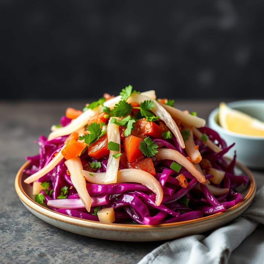 Søt-syrlig rødkål og fennikel