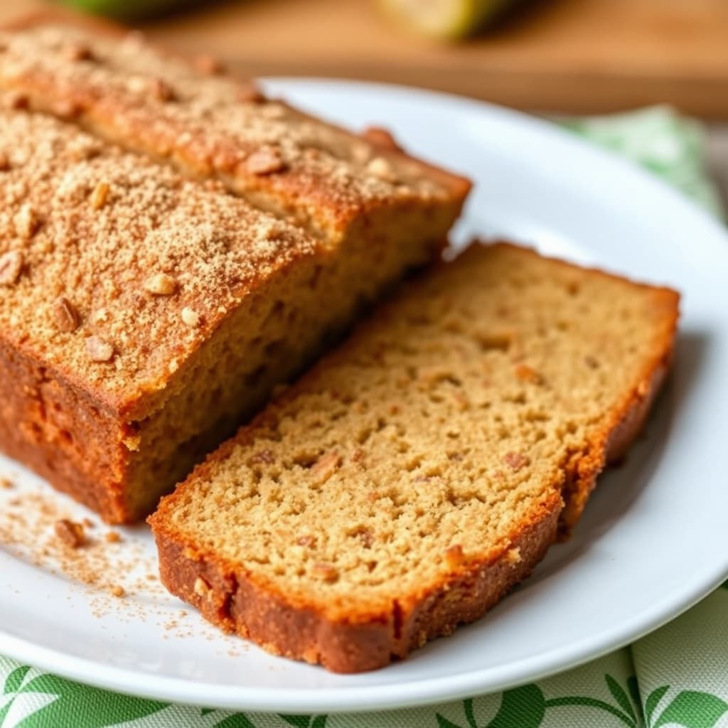 Søt zucchini-brød med kanel- og sukkerstrøssel