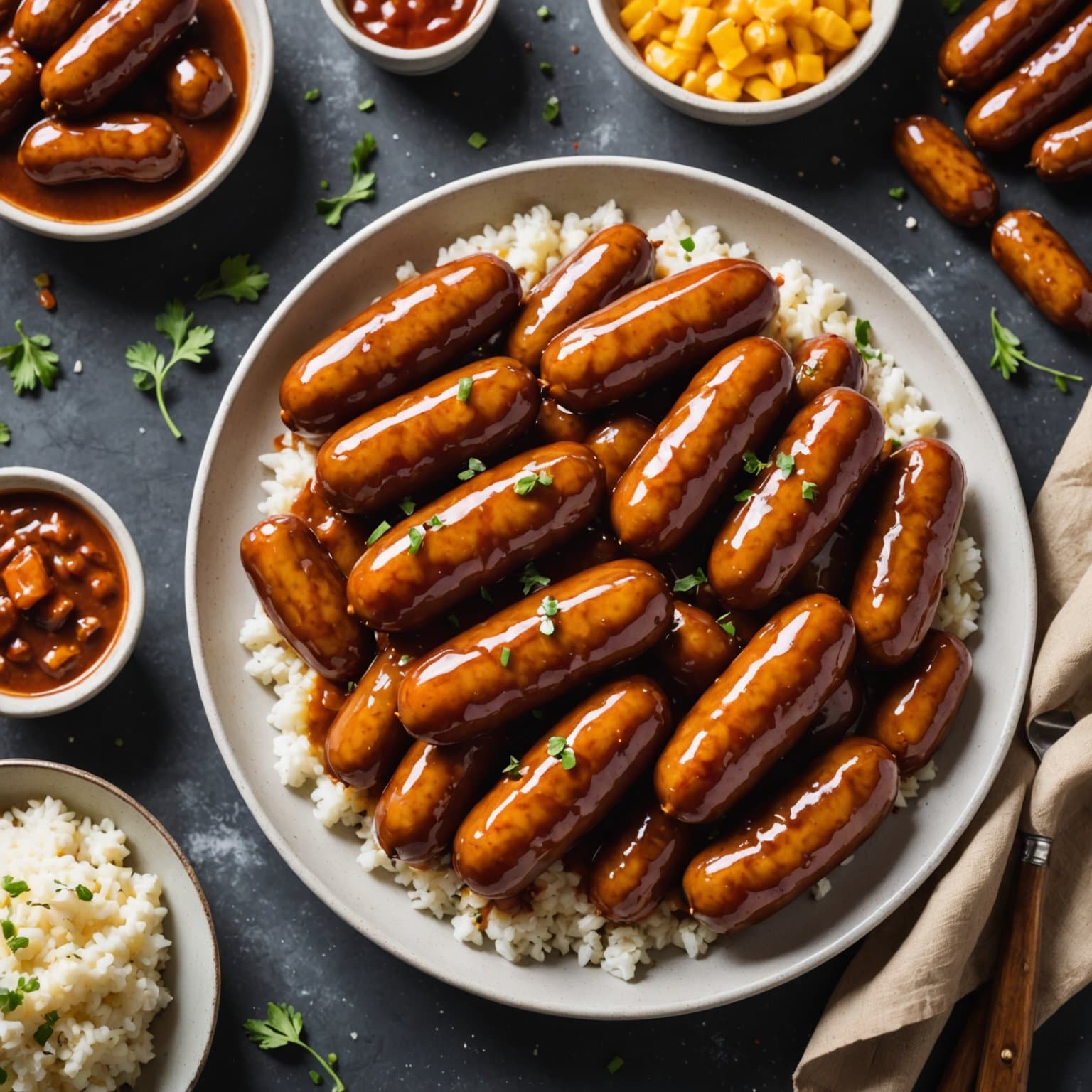 Søte, krydrede pølser