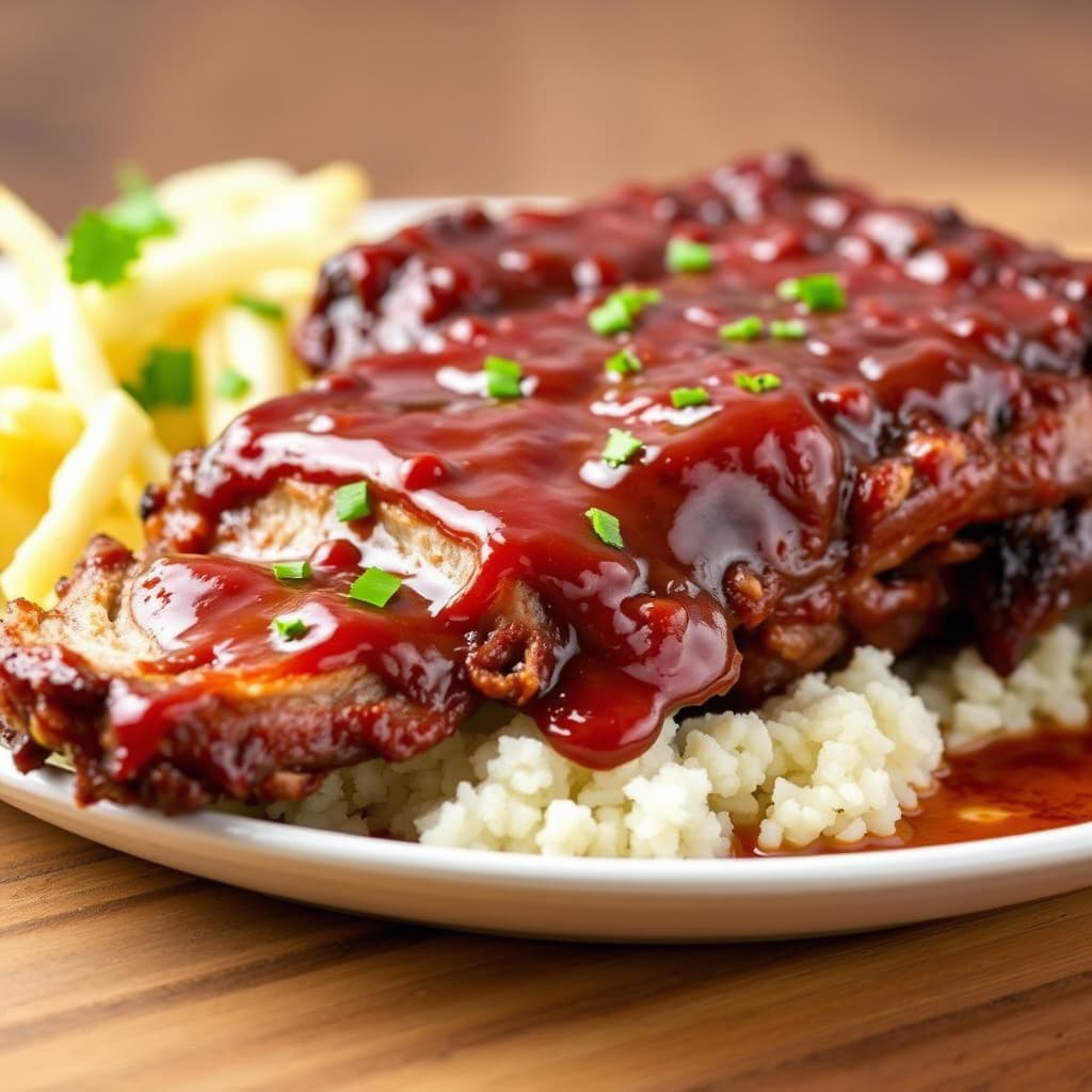 Søte og klissete svineribbe