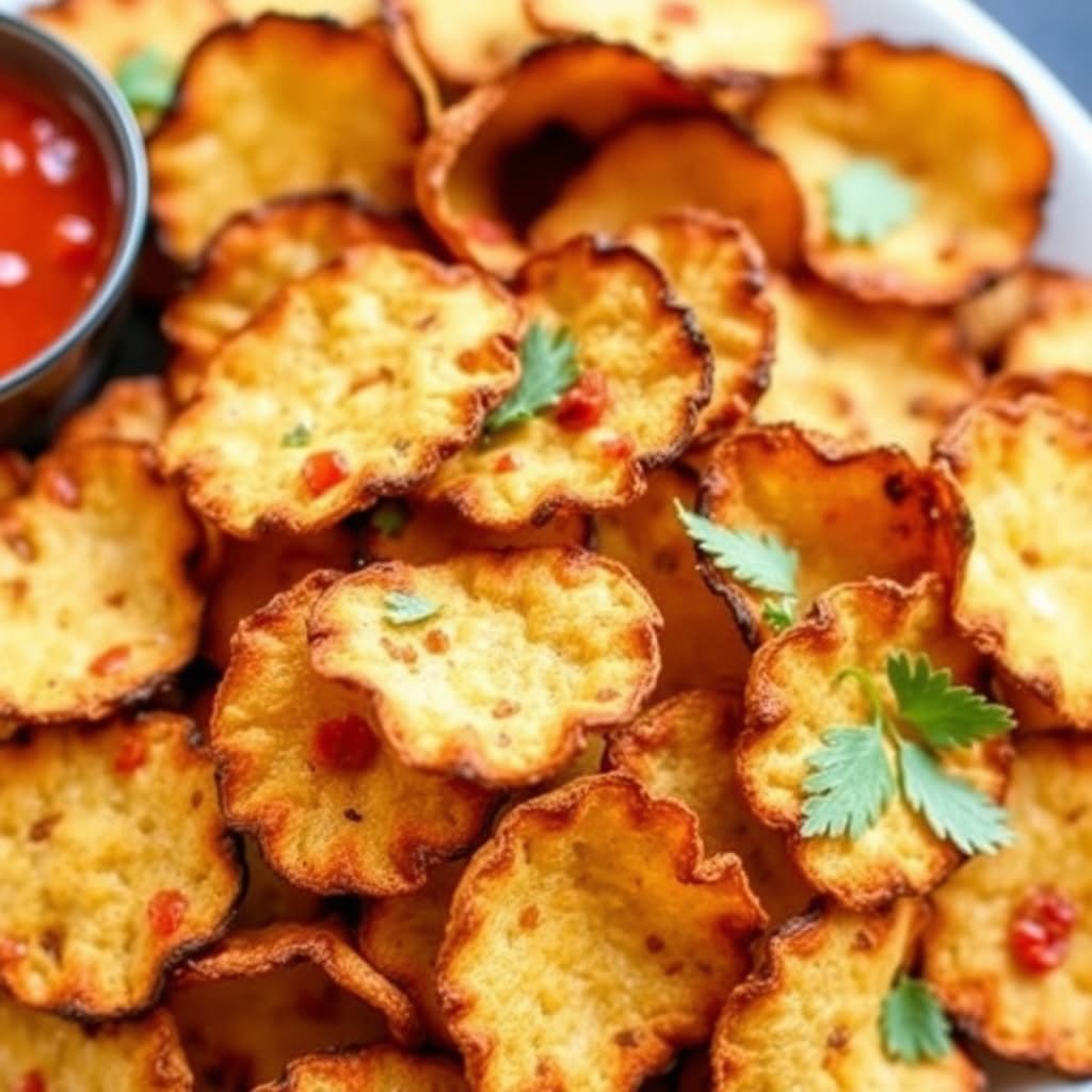 Søte og krydrede plantainchips