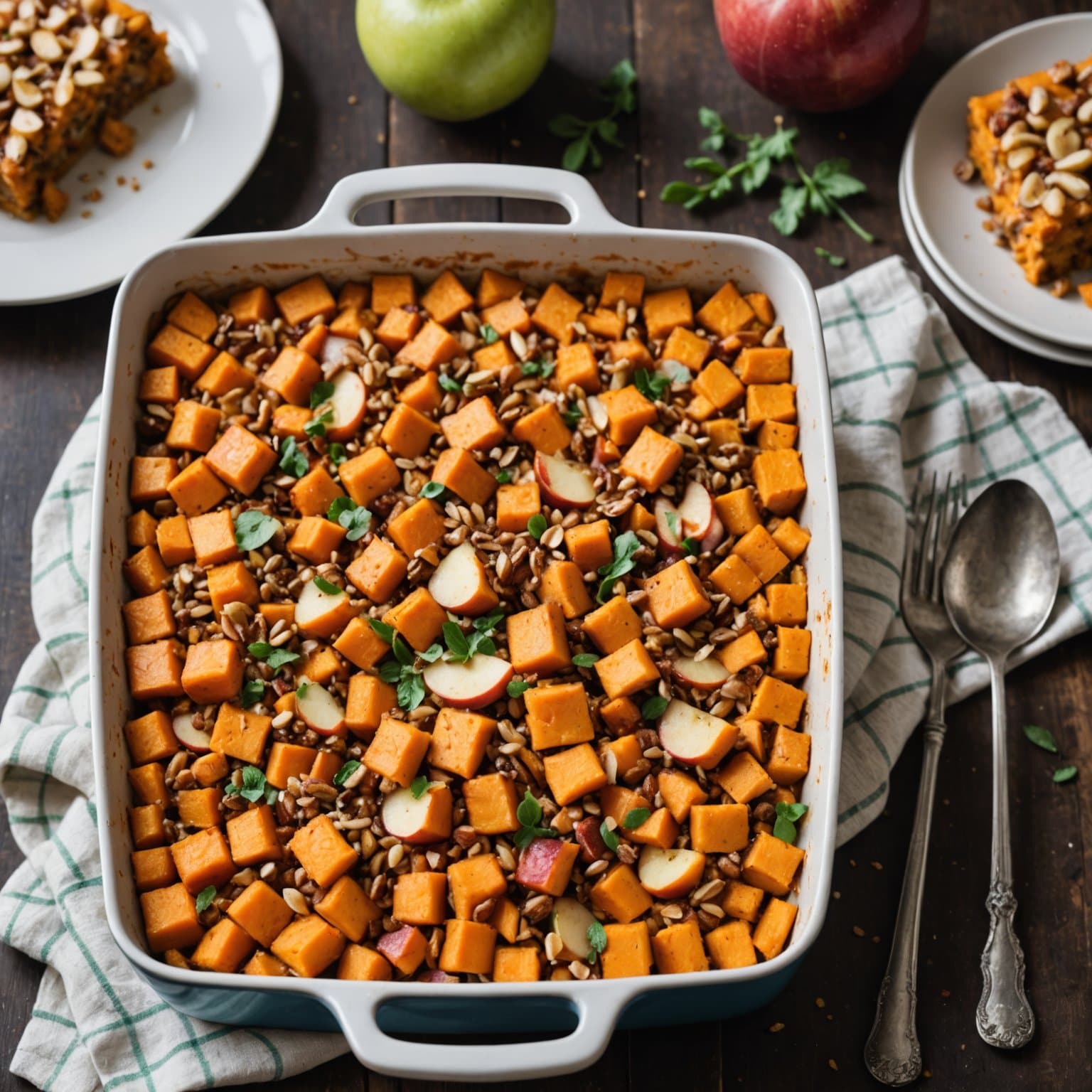 Søtpotet- og eplegrateng