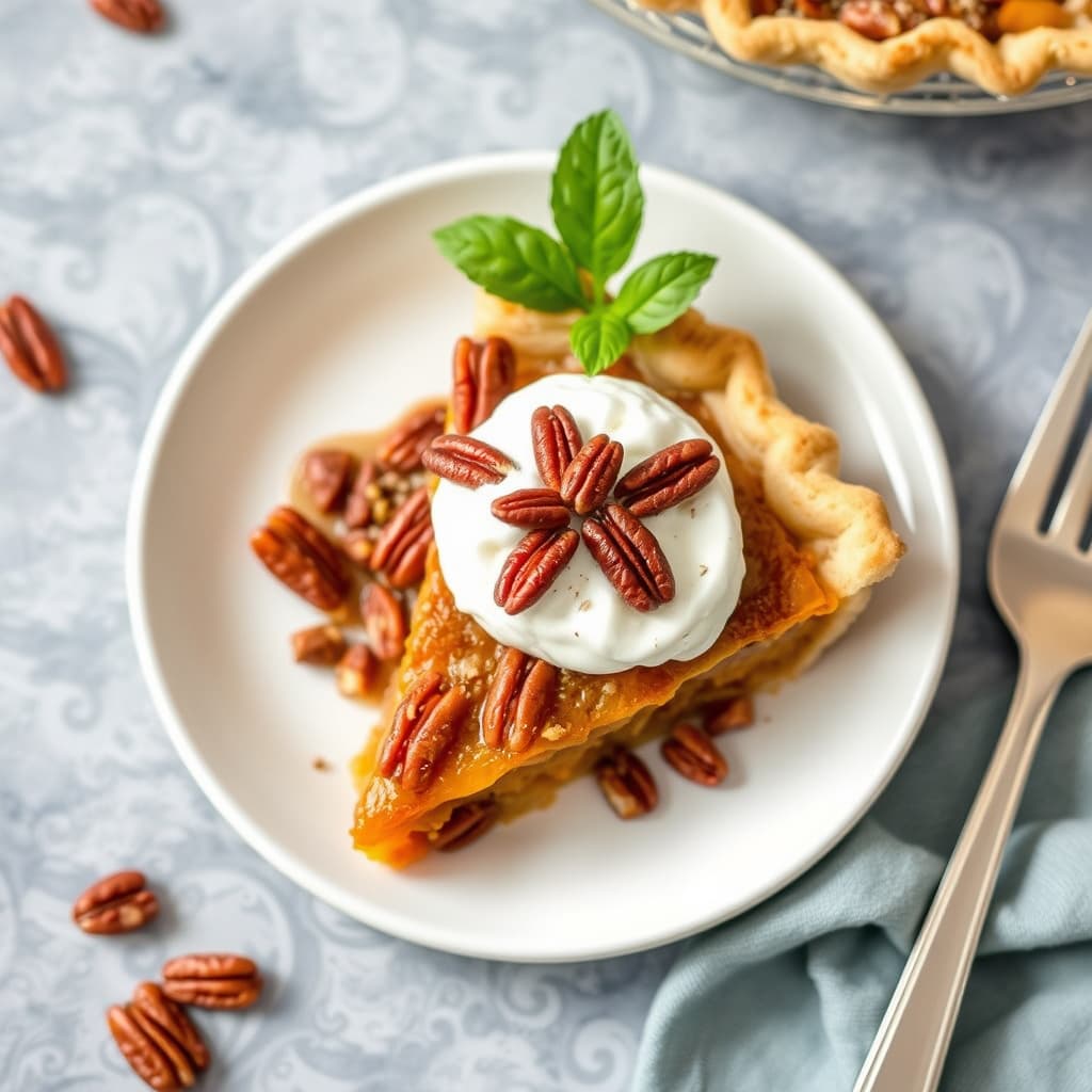 Søtpotet- og pekannøttpai