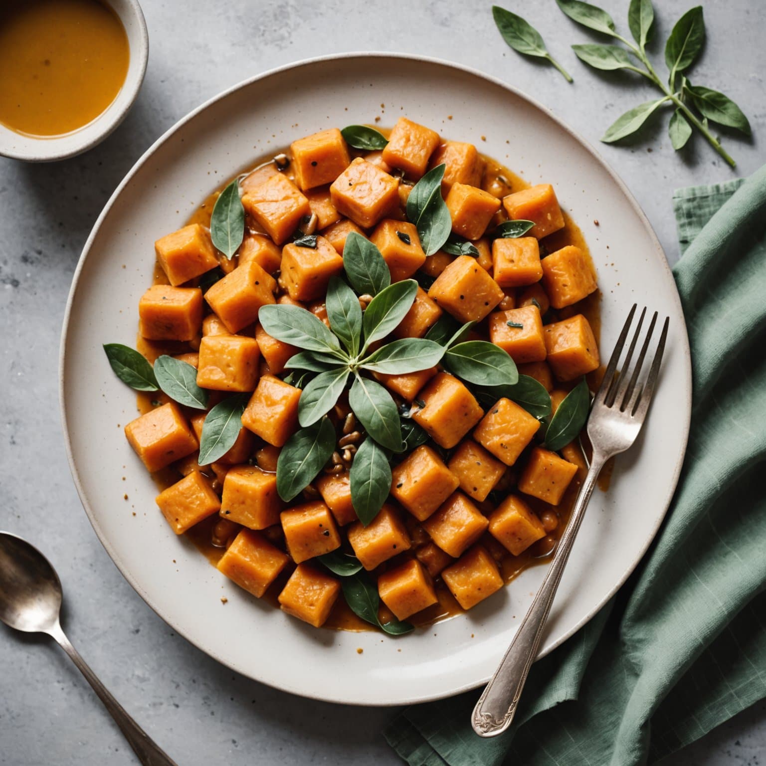 Søtpotetgnocchi med brunt smør og salvie