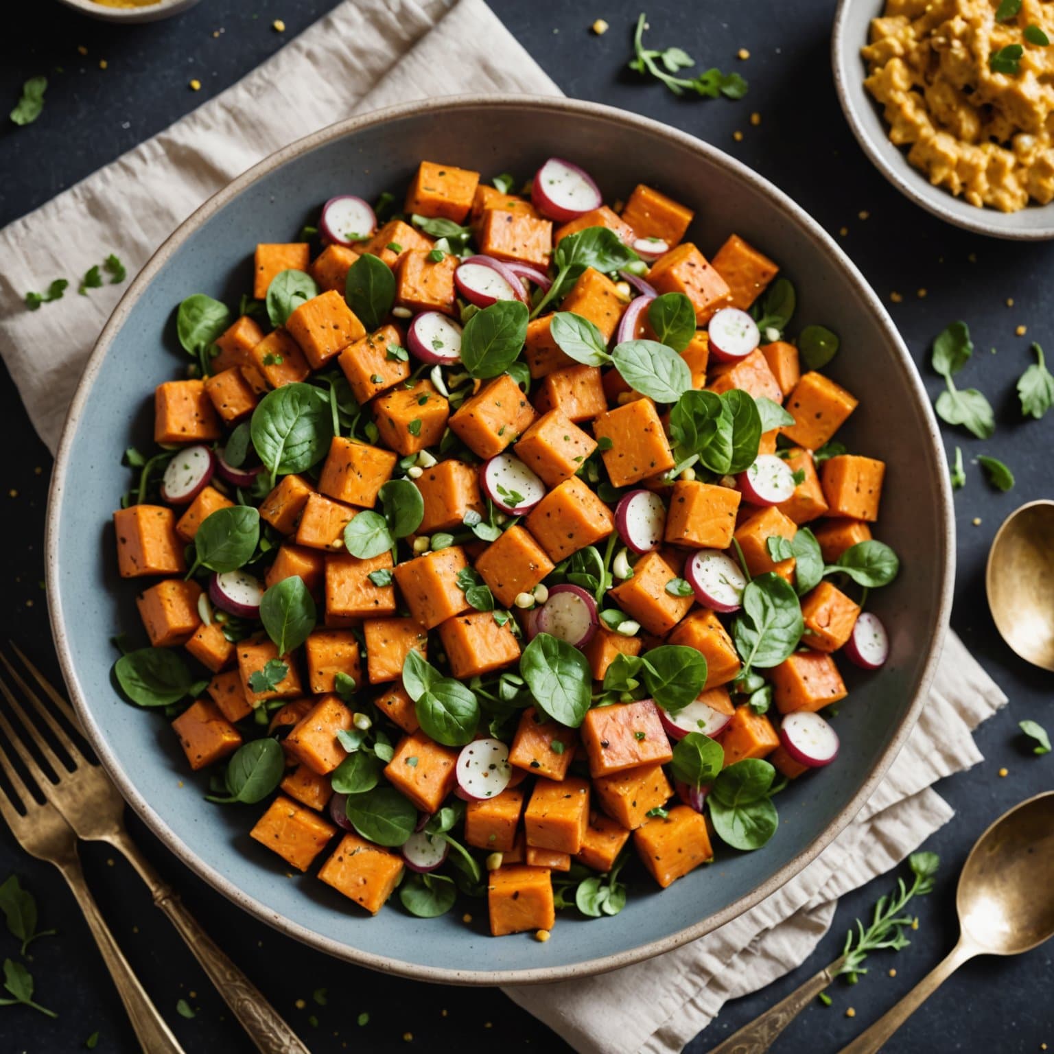 Søtpotetsalat med sennepsvinaigrette