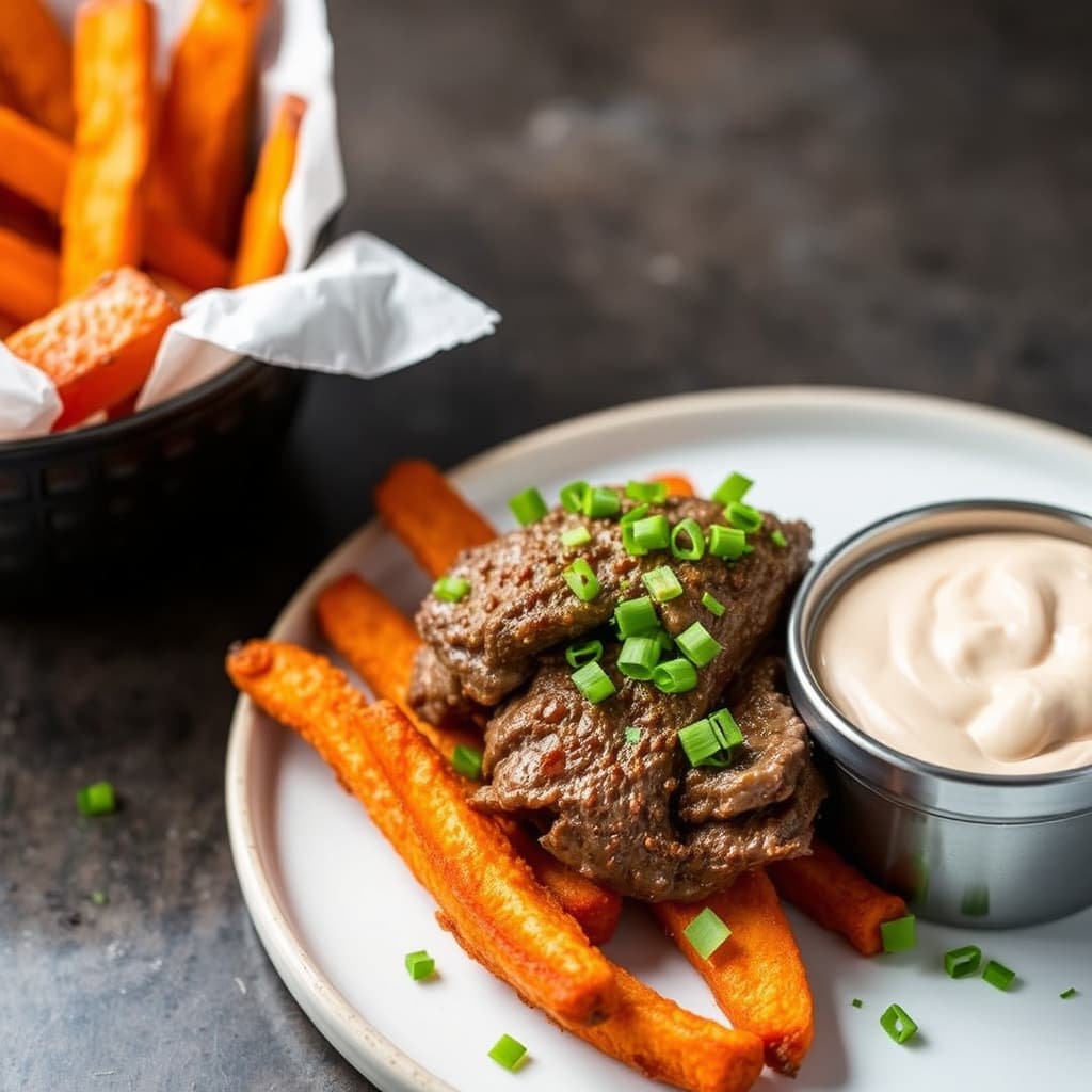 Søtpotetsteak-frites