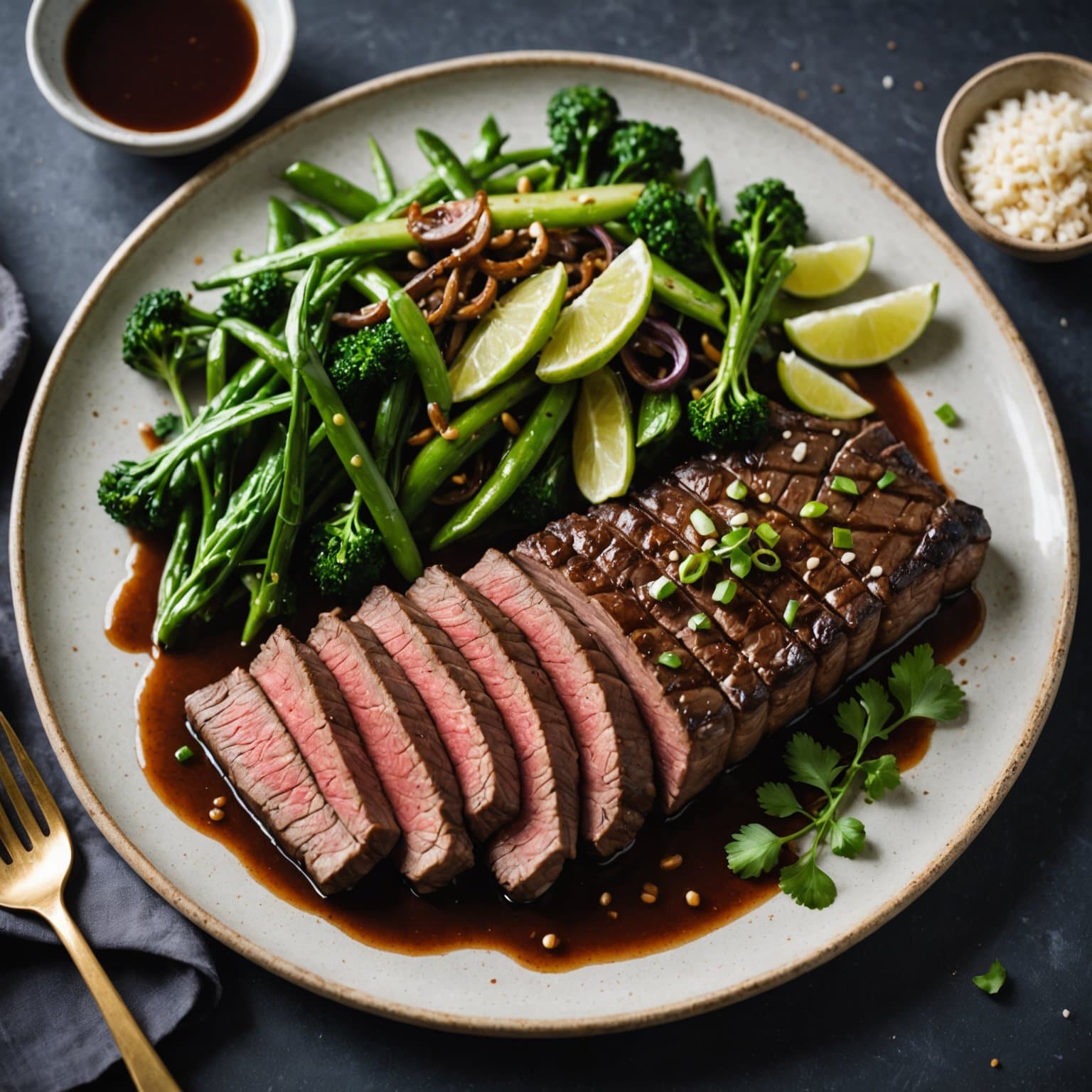 Soy-marinerte indrefilet av storfe