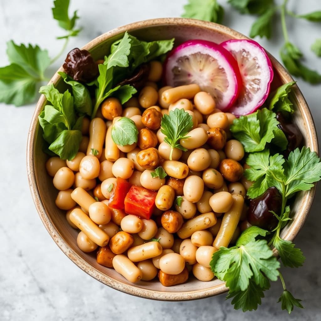 Soyabønnesalat med vinaigrette