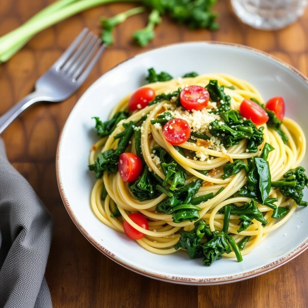 Spaghetti med brasedkål
