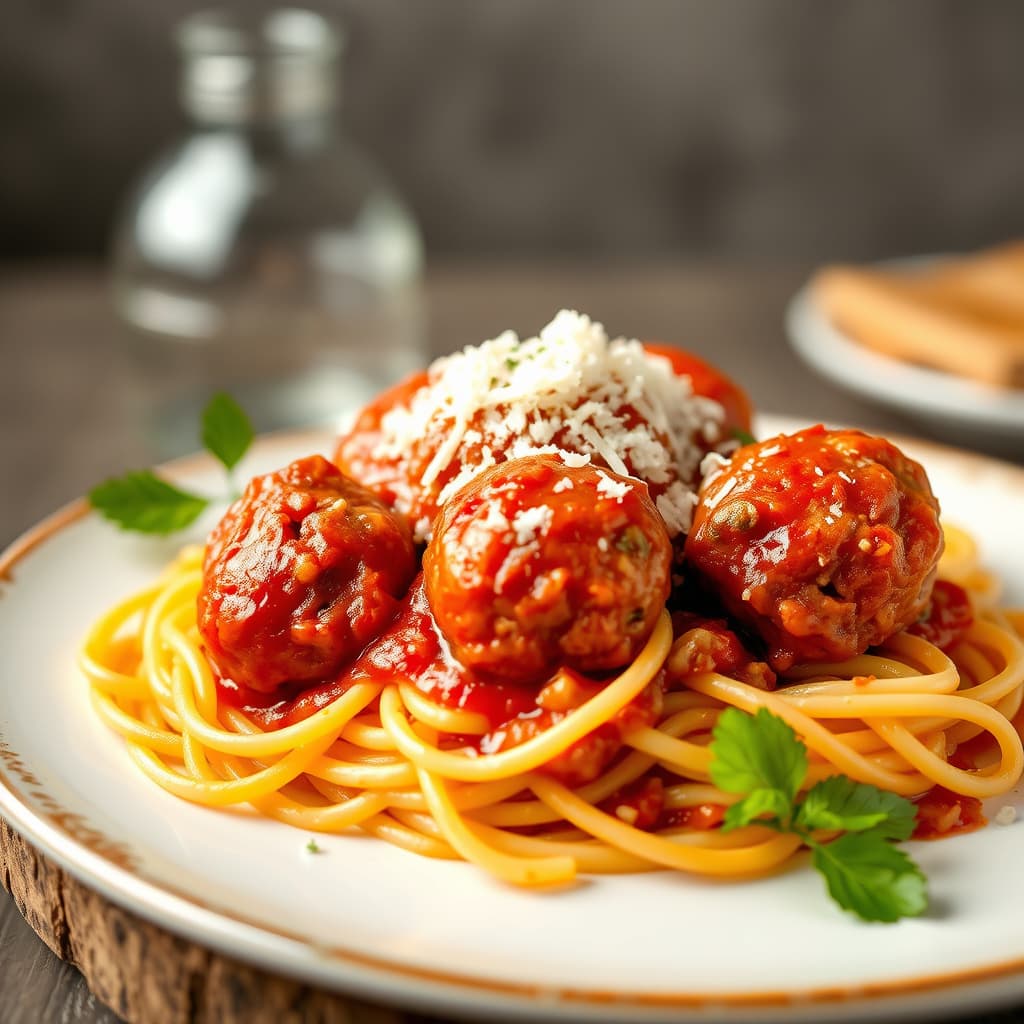 Spaghetti med min mamas kjøttboller