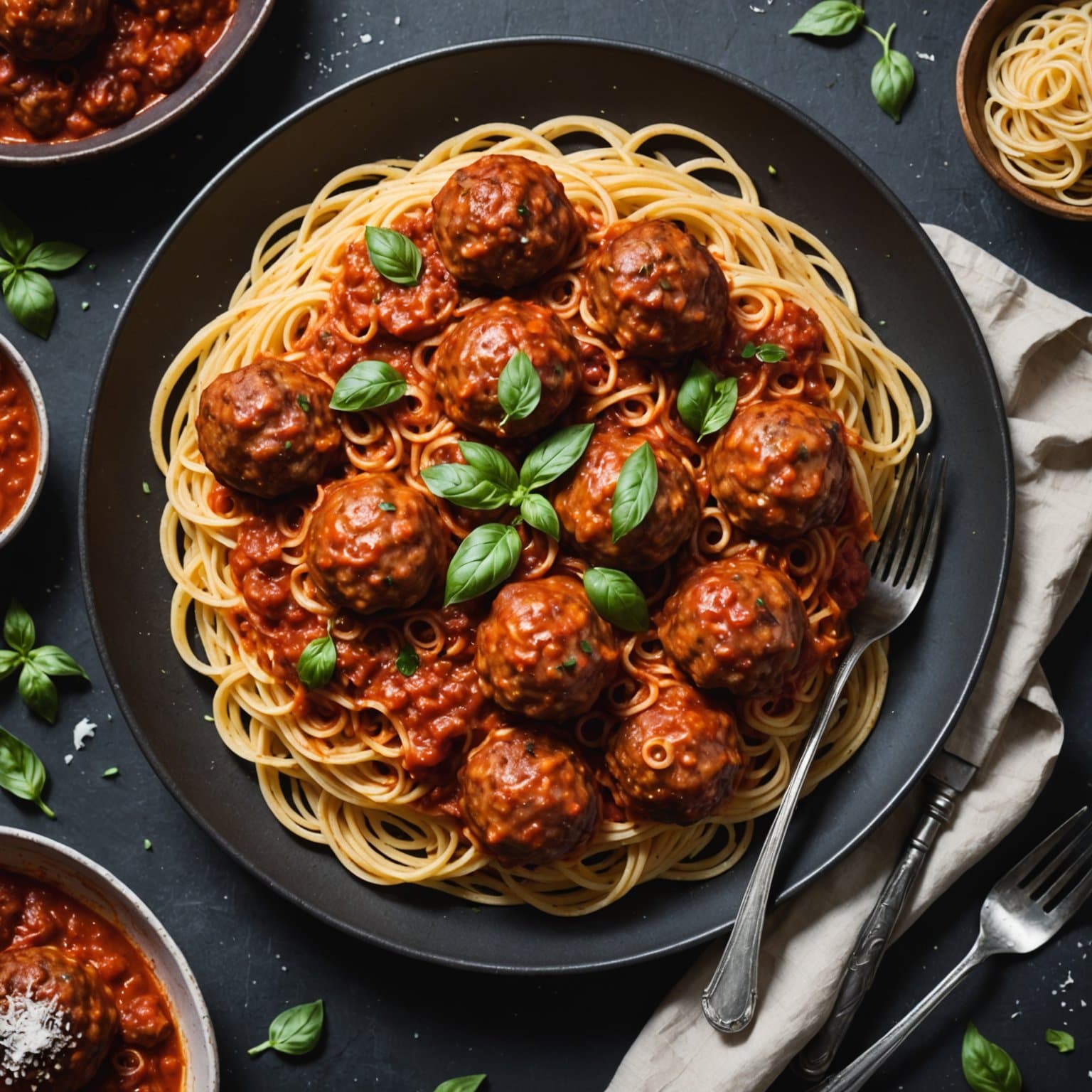 Spaghetti og kjøttboller All'Amatriciana