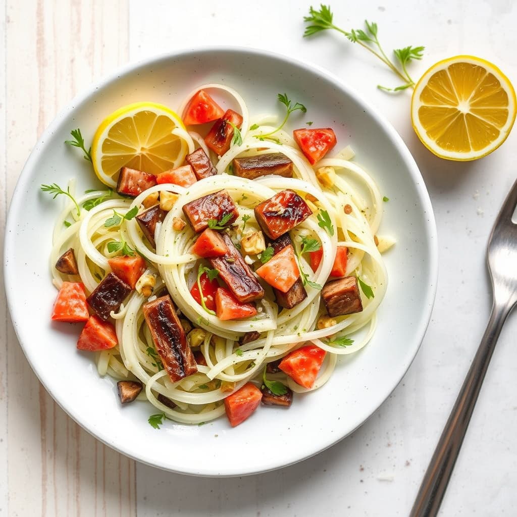 Spansk ansjos, fennikel og syltet sitron salat