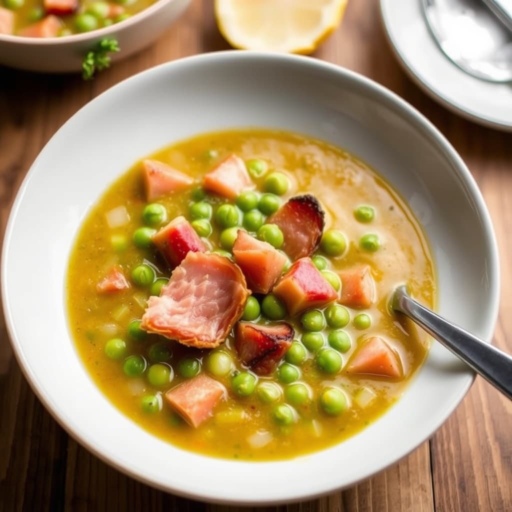 Spansk ertersuppe med sprø skinke