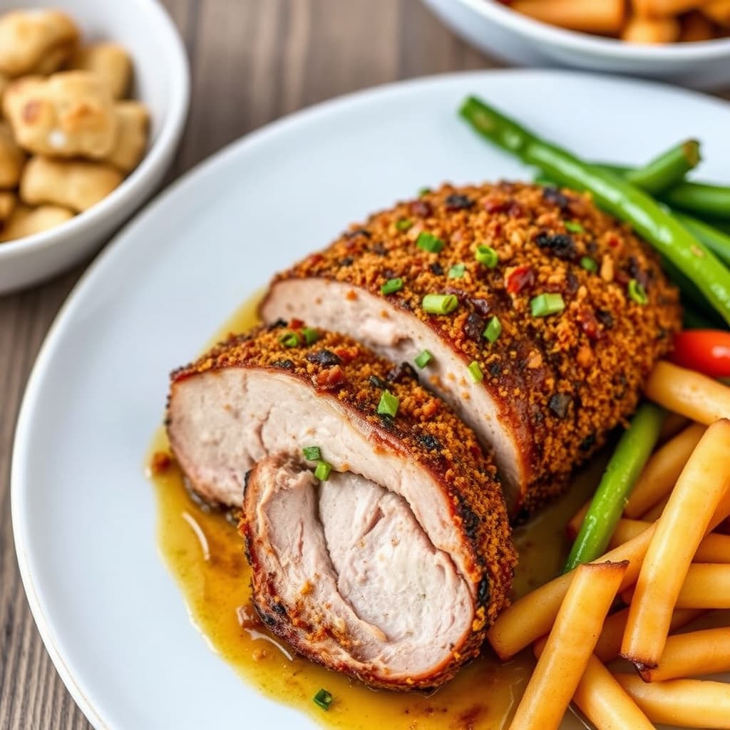 Spansk krydret stekt svinenakke med skorpe