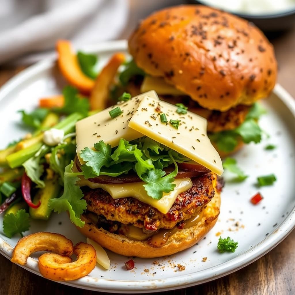 Spanske burgere med Manchego-ost og chorizo hash browns