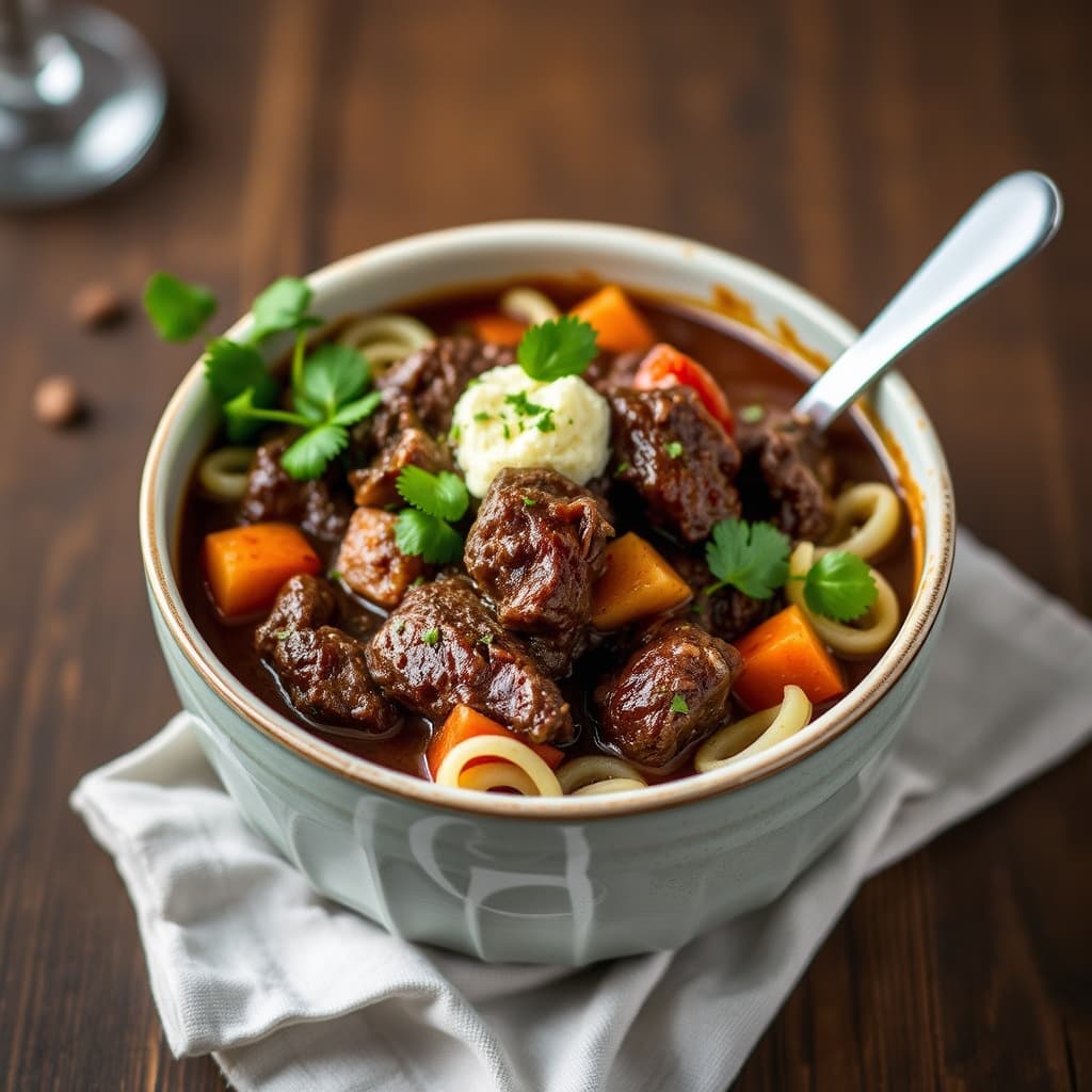 Spezzatino di Manzo al Cioccolato: Oksegryte med sjokolade