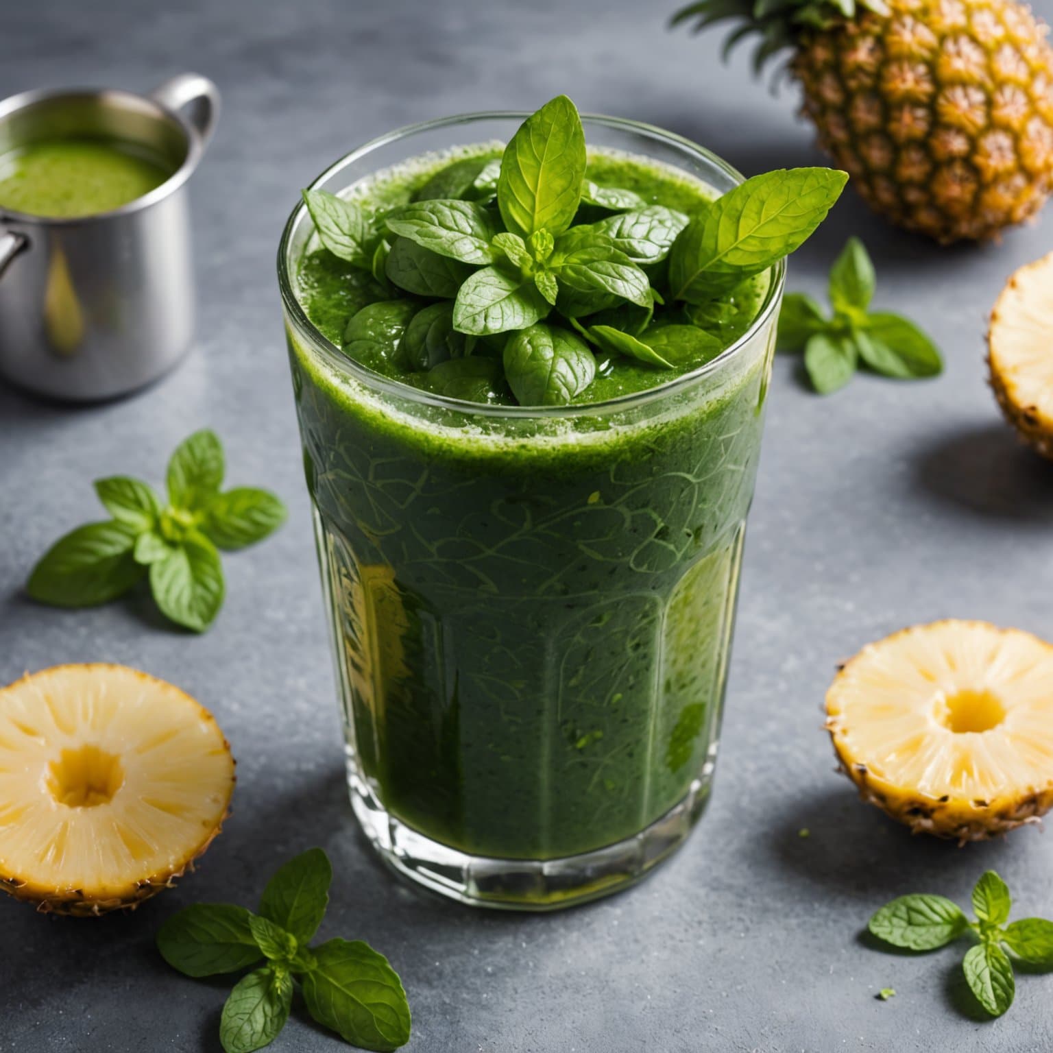 Spinat-ananas-myntejuice