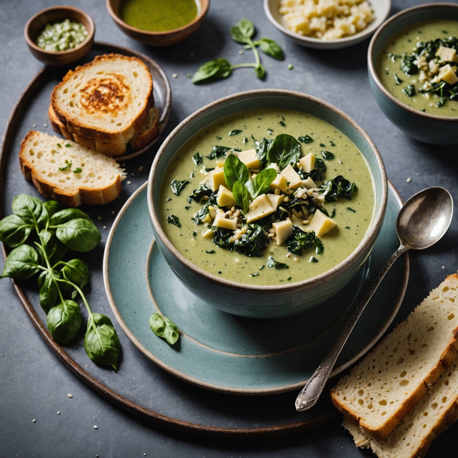 Spinat- og artisjokksuppe