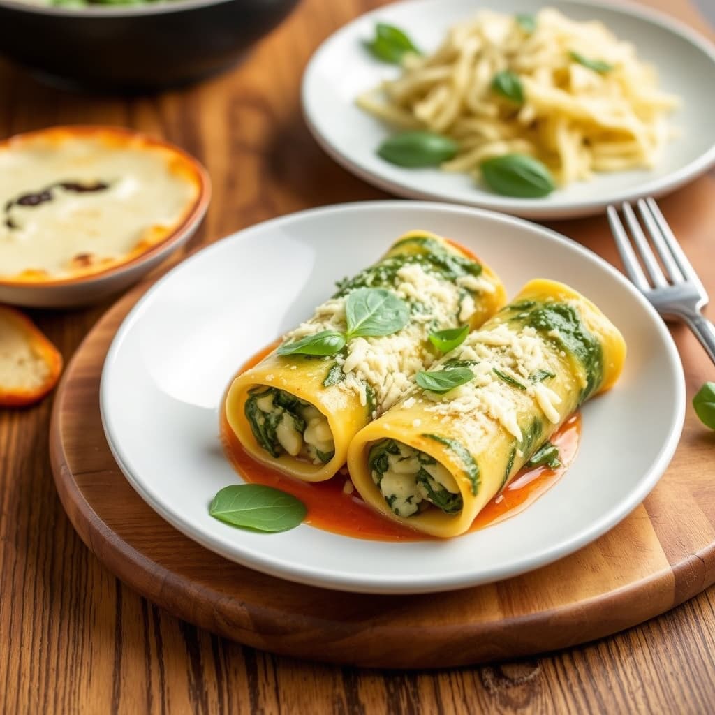 Spinat- og ostecannelloni