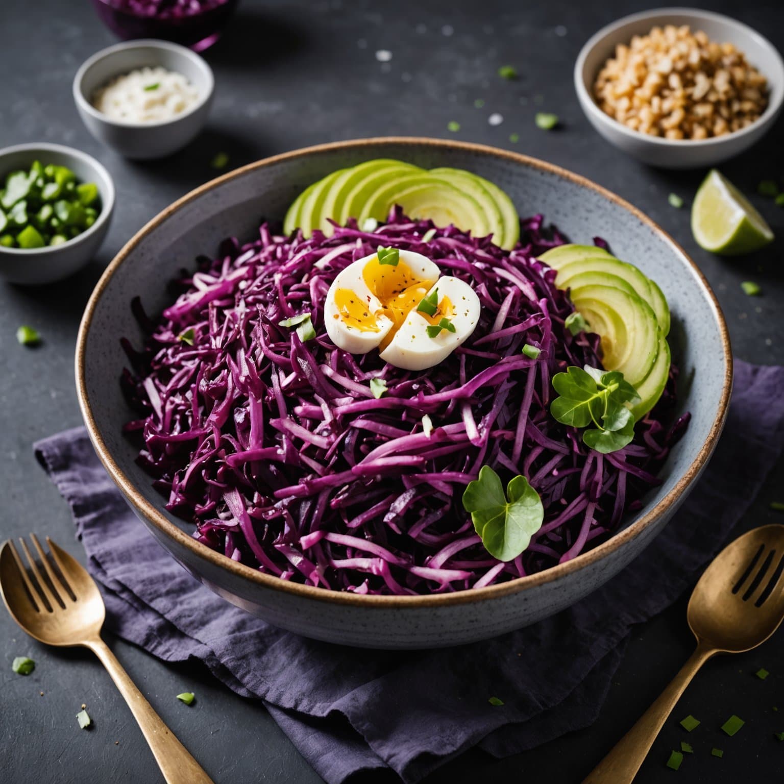 Spiselig bolle av rødkål