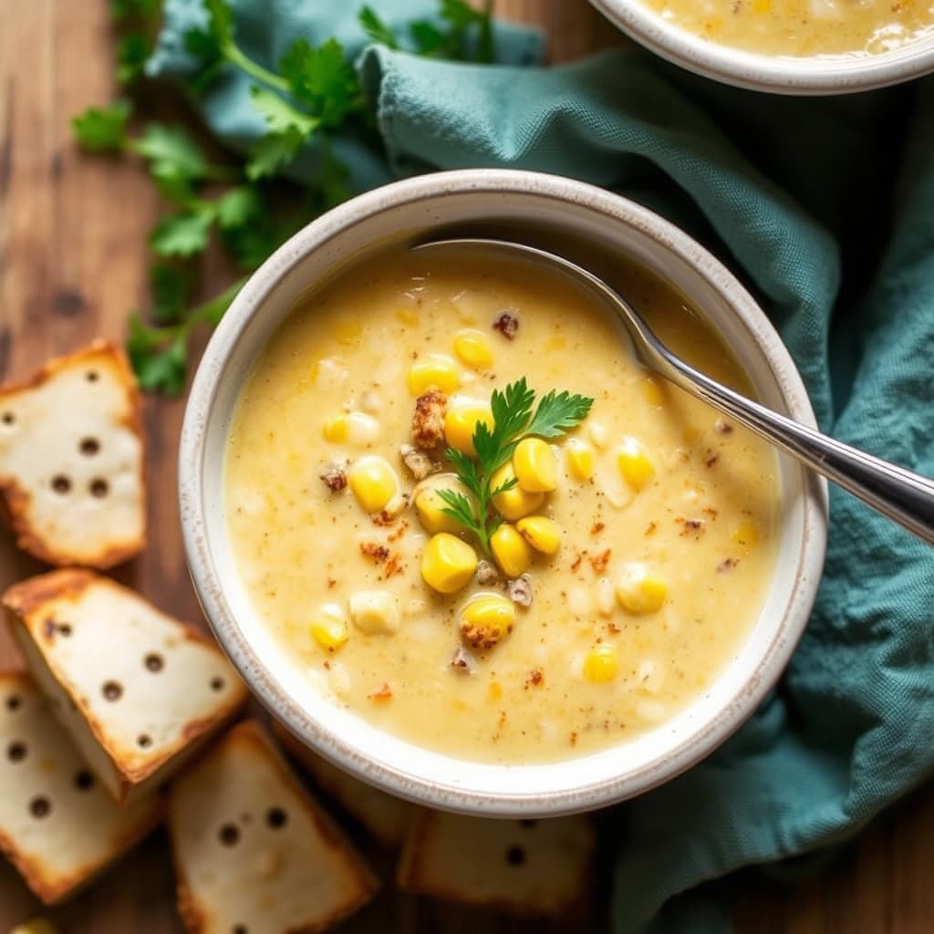 Spisskummen- og maiskremet suppe