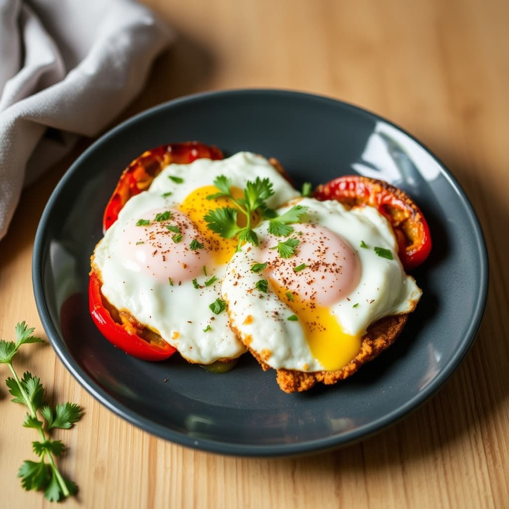 Sprø egg med Piquillo-pepper