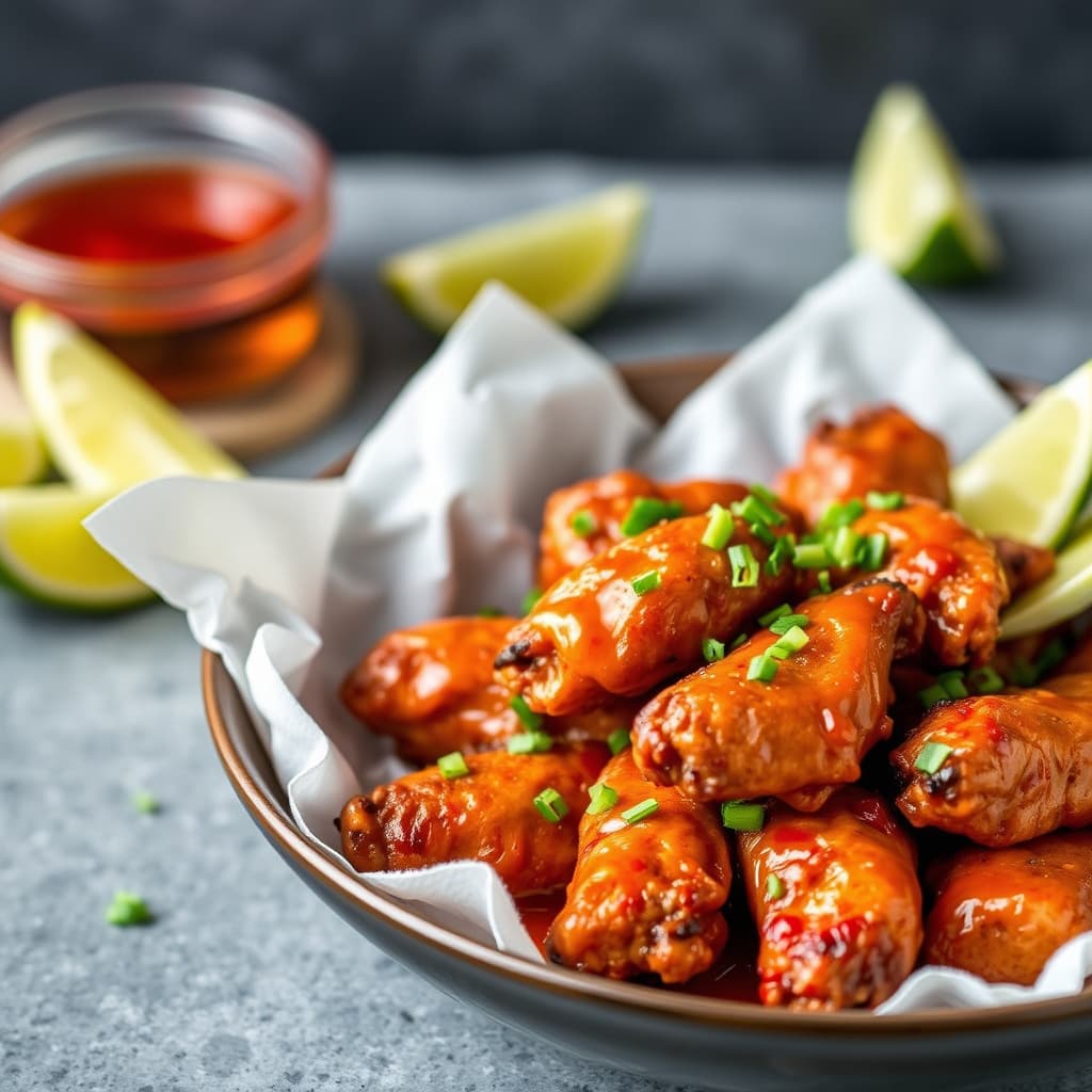 Sprø kyllingvinger med chili-lime smør