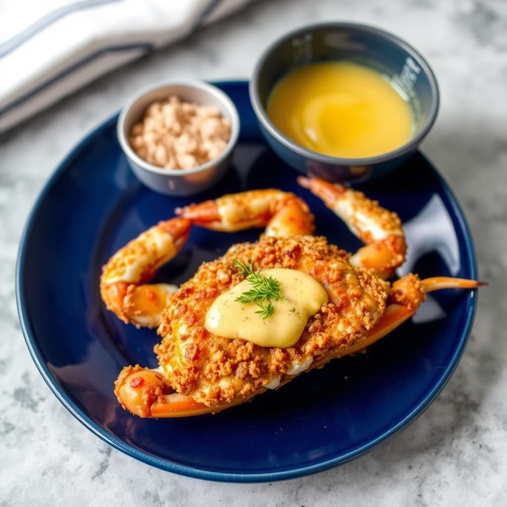 Sprø myke skjellkrabber med landsskjinke og smør