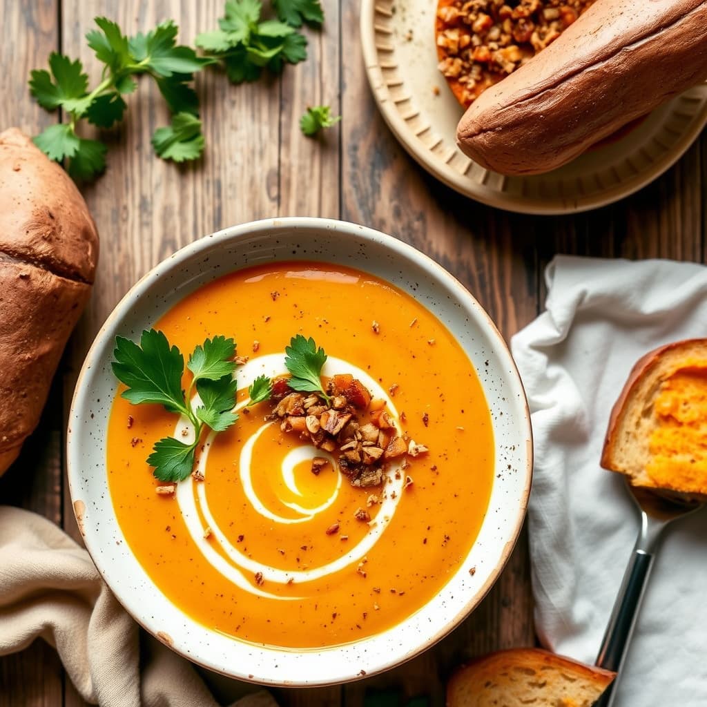 Sprø søtpotetsuppe