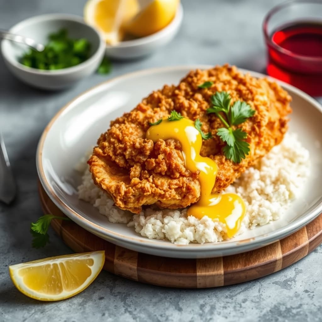 Sprø, stekt bahamansk konch med sitrusaus