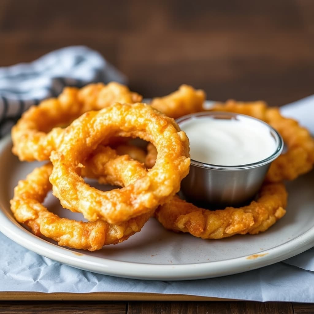 Sprøe Vidalia-løkring i kulturmelk-deig