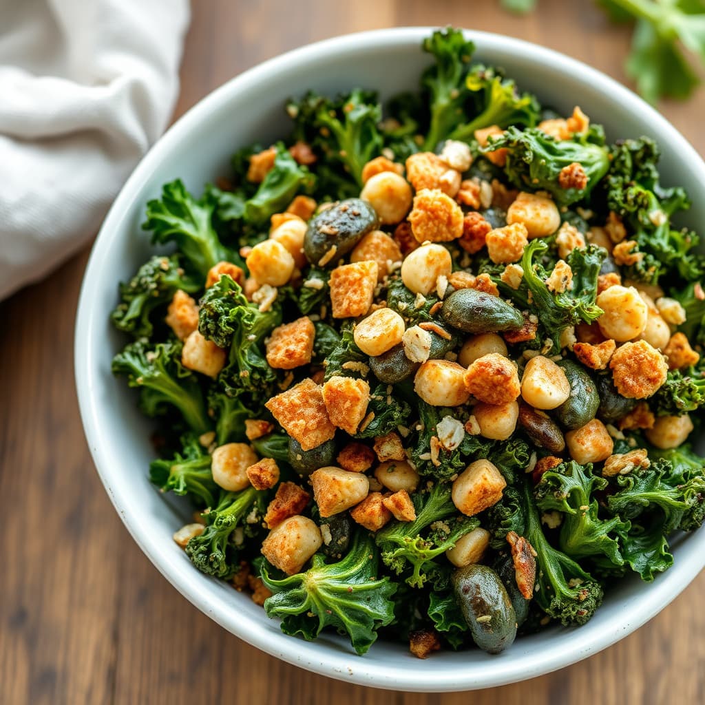 Sprøstekt ovnsbakt grønnkål