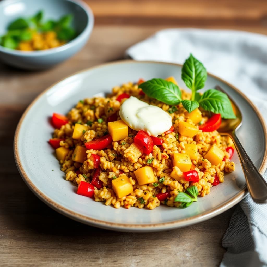 Squash- og paprika-pilaf