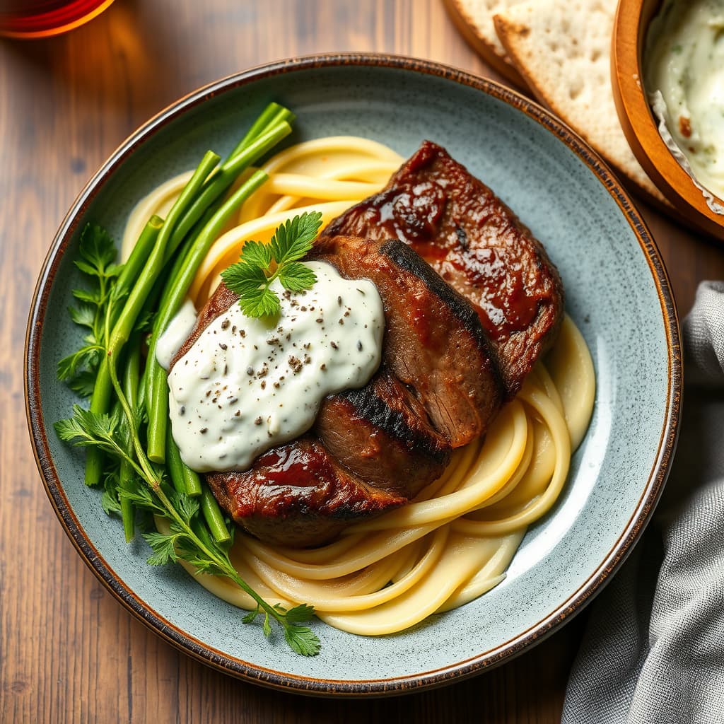 Steak Carrera med Gorgonzolasaus