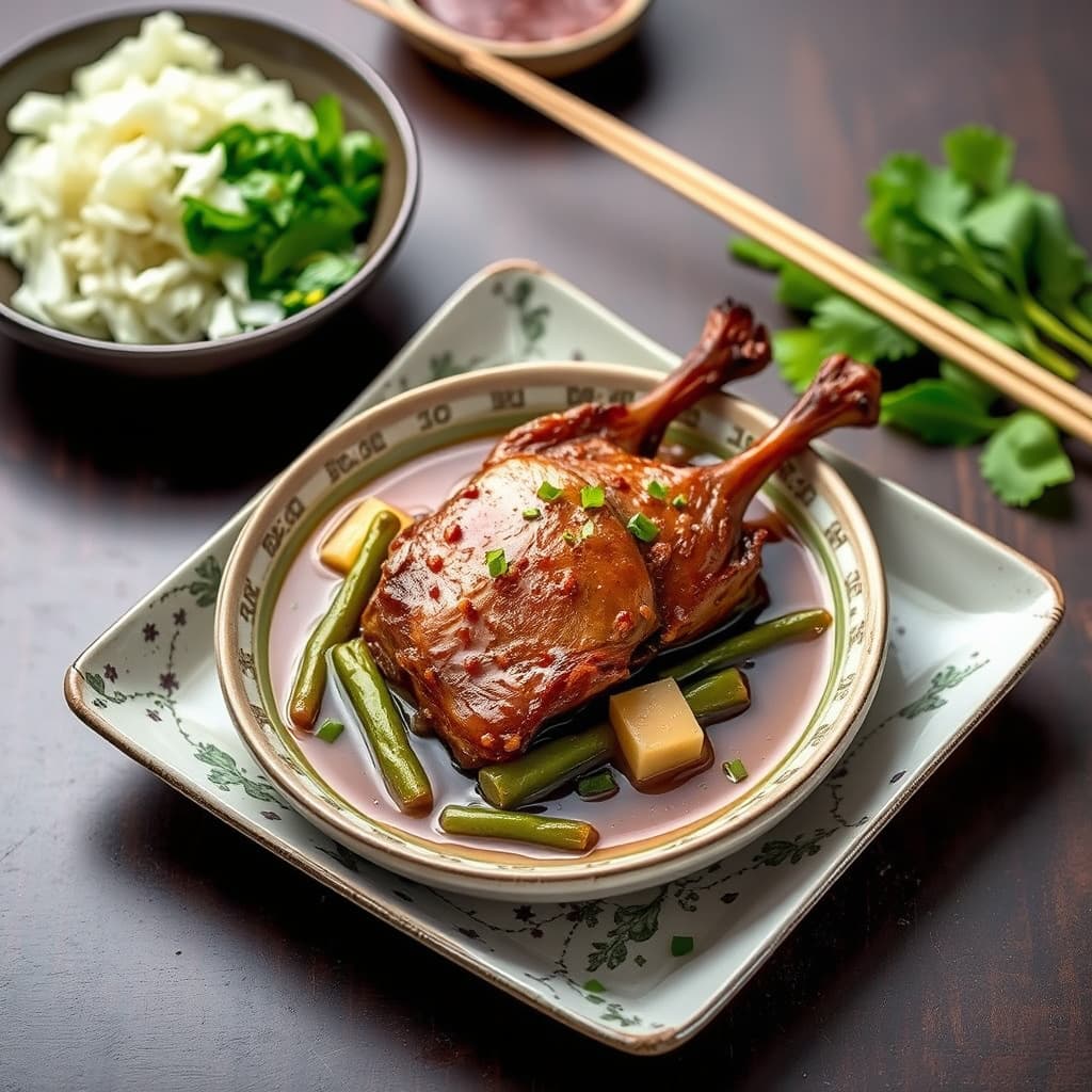 Stekt and i fermentert bønnepasta: Vit Nuong Chao