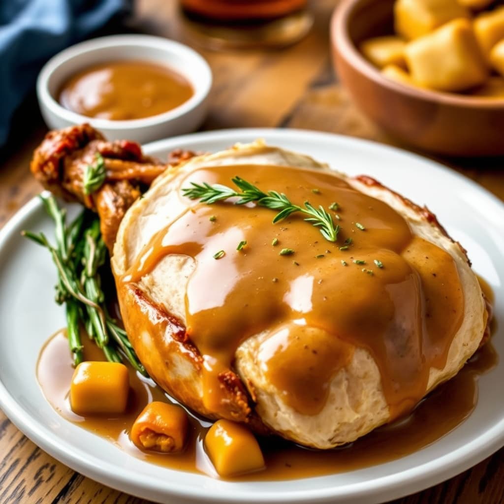 Stekt kalkun med bourbon-saus