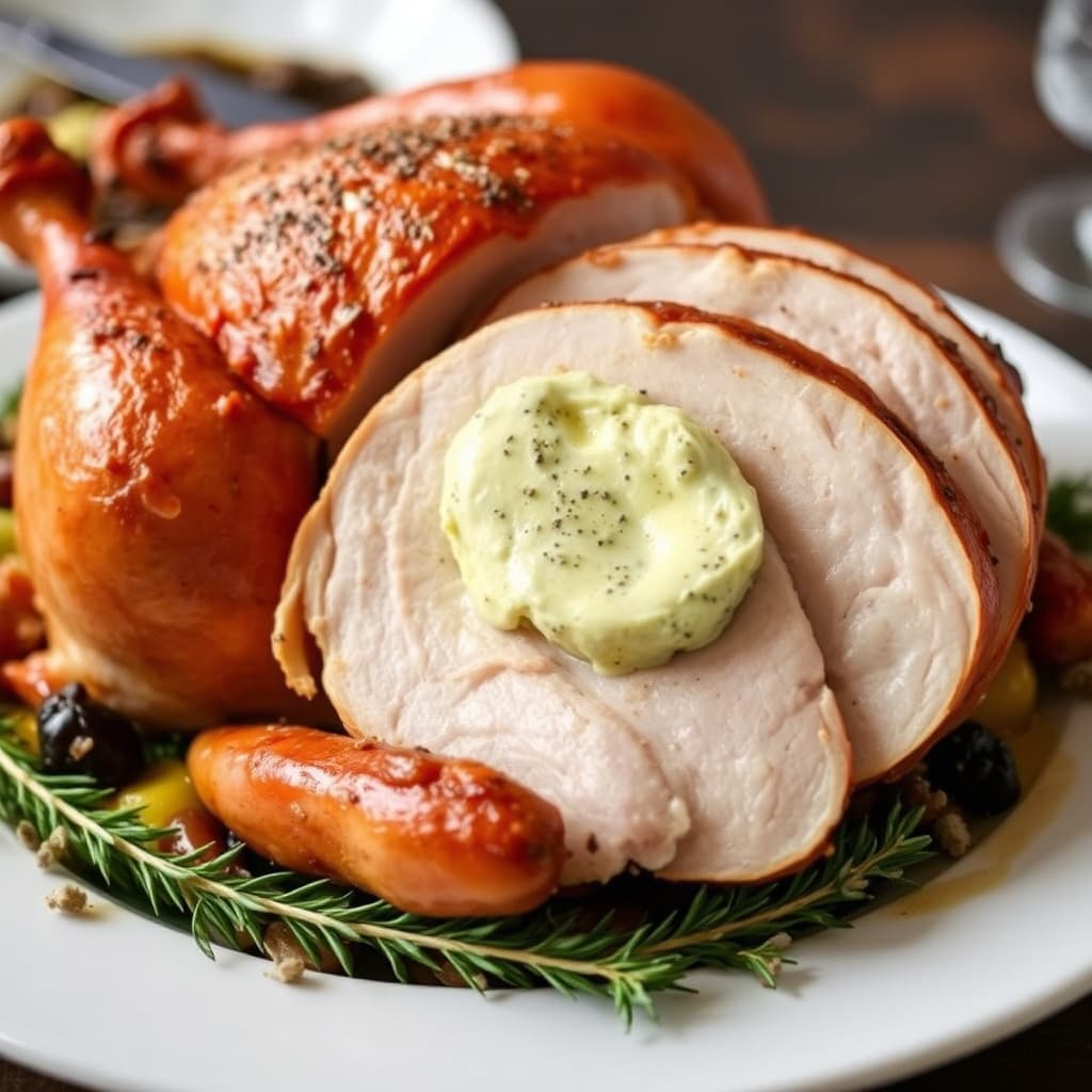 Stekt kalkun med trøffel-smør