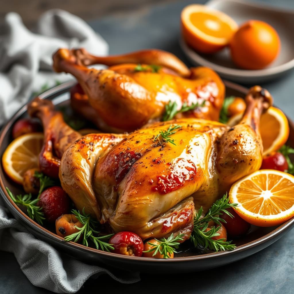 Stekt kylling med appelsinlignende saus