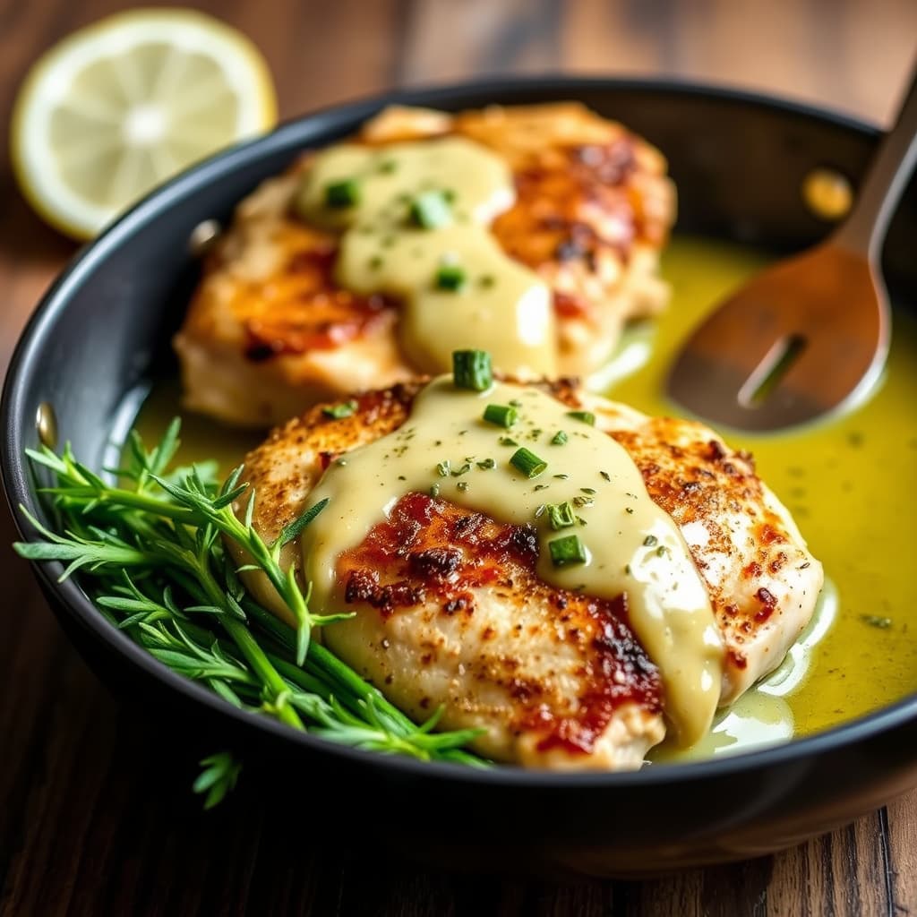 Stekt kylling med estragon-smørsauce