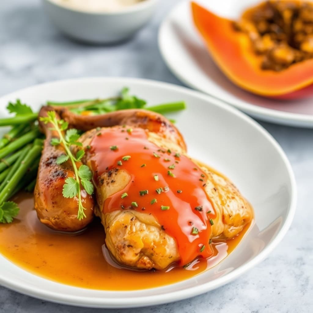 Stekt kylling med papayaglasur