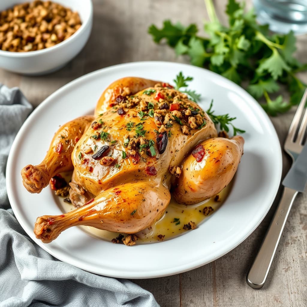 Stekt kylling med za'atar-fyll