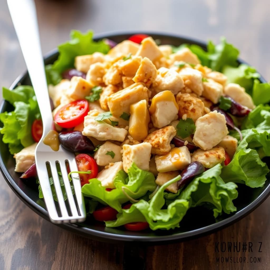 Stekt kyllingsalat med sennep