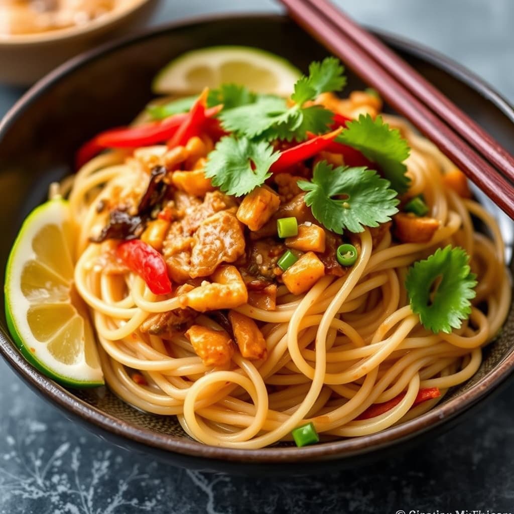 Stekt thailandsk nudler: Pad Thai