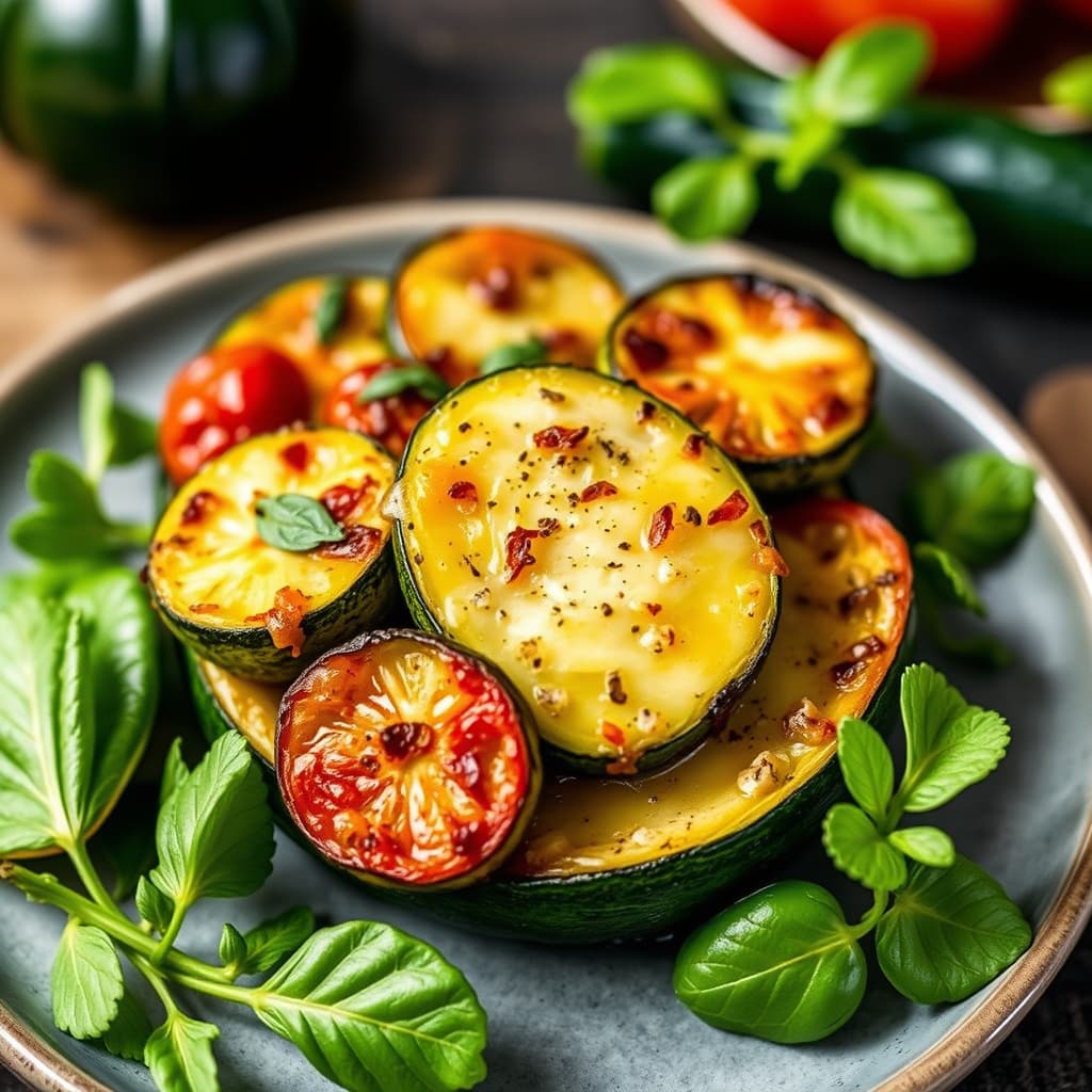 Stekte grønne tomater og squash