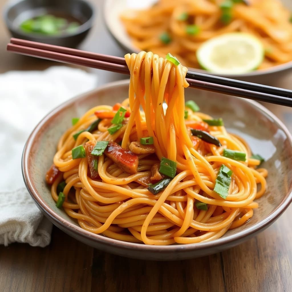 Stekte ingefærnudler